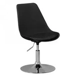 AMSTYLE KORSIKA Drehsessel Esszimmerstuhl Kunstleder-Sitzfl&auml;che in Schwarz Drehstuhl