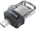SanDisk 173386, 128 GB, USB Type-A / Micro-USB, 150 MB/s, Dia, 5,2 g, Schwarz,