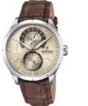 Festina Herren Uhr Retro F16573/9 Leder Quarz Armbanduhr braun UF16573/9 - Creme