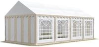 TOOLPORT Partyzelt Festzelt 4x8 m Garten-Pavillon PVC Plane 700 N in beige-wei&szlig;