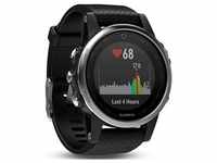 Garmin Fenix 5S GPS-Multisport-Smartwatch, Silikonarmband, Silber/Schwarz