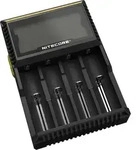 Nitecore Ladeger&auml;t Digicharger D4EU - F&uuml;r Li-Ion, Ni-Cd und Ni-MH Akkus - Schwarz