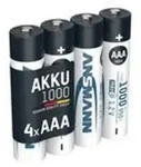 ANSMANN Micro AAA Akku 1000 mAh Hohe Kapazit&auml;t - Silber
