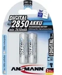 ANSMANN Akku AA Mignon Typ 2850mAh 1,2V - aufladbar & hohe Kapazit&auml;t, 2 St&uuml;ck -