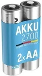 Mignon AA Akku 2700 mAh Hohe Kapazit&auml;t - Blau