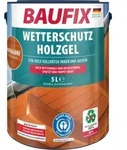 BAUFIX Wetterschutz-Holzgel mahagoni seidengl&auml;nzend, 5 Liter, Holzlasur - Braun