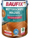 BAUFIX Wetterschutz-Holzgel teak seidengl&auml;nzend, 5 Liter, Holzlasur - Braun