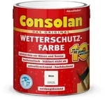 Consolan Wetterschutzfarbe, Wei&szlig;, 2,5 l - Deckender Holzschutz f&uuml;r Au&szlig;en,