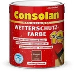 Consolan Wetterschutzfarbe, Schwedenrot, 2,5 l - Deckender Holzschutz f&uuml;r Au&szlig;en -