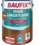 BAUFIX Dekor Langzeitlasur nussbaum seidenmatt, 5 Liter, Holzlasur - Braun