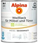 Alpina Wei&szlig;lack f&uuml;r M&ouml;bel & T&uuml;ren seidenmatt wei&szlig; 750 ml - Wei&szlig;
