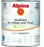 Alpina Wei&szlig;lack f&uuml;r M&ouml;bel & T&uuml;ren 2 L wei&szlig; seidenmatt - Wei&szlig;