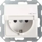 GIRA - System 55 - Schuko-Steckdose mit Klappdeckel *reinweiss seidenmatt* (0454 27)