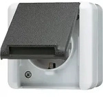 JG APWG WG 800 Schuko-Steckdose 820KIW mit erh. Ber.-sch. grau/anthrazit - Schwarz