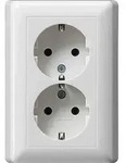 GIRA 078003 SCHUKO-Doppelsteckdose Vollplatte Standard 55 Reinwei&szlig; gl&auml;nzend - Wei&szlig;
