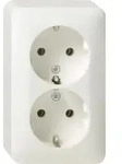 GIRA 078013 SCHUKO-Doppelsteckdose AP Reinwei&szlig; - Wei&szlig;