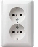 Gira SCHUKO 2-fach Steckdose, Serie System 55, Reinwei&szlig;, 1 Stk. - Wei&szlig;