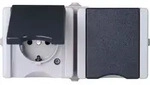 Kopp 950656001, Typ F, Schwarz, Wei&szlig;, Thermoplast, IP44, 250 V, 16 A - Schwarz/Wei&szlig;