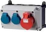Mennekes Steckdosen-Kombination 910007 - Grau/Schwarz/Blau/Rot