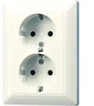 Jung SCHUKO-Zweifach-Steckdose, 16 A 250 V Jung AS 5020 U wei&szlig;, 1 Stk. - Wei&szlig;