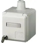 Mennekes AP CEE-Wandsteckdose, Cepex, 16A, 5p, 400V, 6h, IP44, lichtgrau, mit Schloss