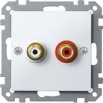 Merten MEG4350-0319 Steckdose f&uuml;r Audio Anschluss, polarwei&szlig; gl&auml;nzend, System M -