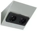EVN Lichttechnik M&ouml;belanbau-Steckdose Doppel- 230V 16A 092 250 eds - Silber