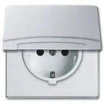 Busch-Jaeger SCHUKO&reg; Steckdosen-Einsatz mit Klappdeckel alusilber - Allwetter 44&reg;