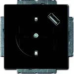 BUSCH-JAEGER Steckdose 1f sw mt future linear UP m.erh.BS - Schwarz