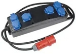 as-Schwabe Vollgummi-Stromverteiler CEE 400V 16A 5G2.5 auf 6x Schuko 230V IP44