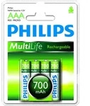 Philips Rechargeables Akku R03B4A70/10, Wiederaufladbarer Akku, AAA,