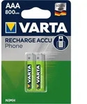 1x2 Varta Akku Professional Accu NiMH 800 mAh AAA Phone Power - Gold/Gr&uuml;n