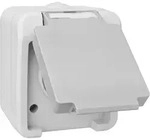 Glohouse AP/FR Steckdose, 1-Fach, grau/hellgrau, IP54, PERANOVA - Wei&szlig;