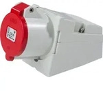 as-Schwabe CEE-Wandsteckdose Grau/Rot Schraubanschluss 400V 16A 4-polig IP44 -
