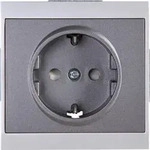 Kopp Schutzkontakt-Steckdose Malta, silber-anthrazit, 923450087 - Silber