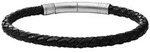 FOSSIL Armband Leather Bracelet Black schwarz - Schwarz