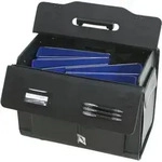 Dermata 2 Rollen Pilotentrolley Leder 39 cm - Schwarz