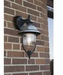 Konstsmide Parma Down Edelstahl Lampendach, schwarz lackiertes Aluminium, klares