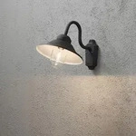Konstsmide Vega Wandleuchte schwarz lackiertes Aluminium, klares Glas, Hand EU