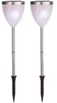 Best Season LED-Solar-Pathlights, 2er Set silber, ca. 34x10 cm 2x1 cool white LED,
