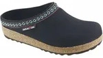 Haflinger Grizzly Franzl Damen, Herren Wollfilz Hausschuhe Clogs blau,