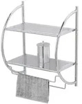 WENKO Wand Regal Bad EXKLUSIV 2 Ablagen Handtuch Stangen Halter Edelstahl WC - Silber