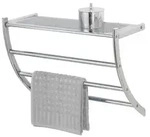 WENKO Exklusiv Wand Bad Regal Handtuchhalter Wand Ablage Bad Regal Dusch 56 cm -