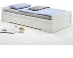 Ausziehbett LORENA Bett in weiss lackiert 90 x 200 cm Liegefl&auml;che - Wei&szlig;
