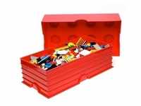 LEGO Aufbewahrungsbox Spielzeugkiste Box 8er, 50x25x18 cm, stapelbar, Farbe:rot