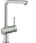 GROHE Minta, Edelstahl, Hebelgriffe, Einzelbild, Keramik, 4,6 cm, 360&deg; - Silber