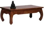 WOHNLING Couchtisch Massiv-Holz Sheesham 110 cm breit Wohnzimmer-Tisch Design