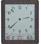 AMS Funk-Wanduhr, Funkwerk mit analoger Zeitanzeige und digitaler Anzeige von...