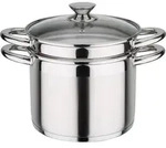 GSW Pasta-Topf Treviso 22 cm mit Glasdeckel, 975360, Edelstahl rostfrei 18/8, ca. 6,5