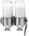 simplehuman Doppelspender mit Wandhalterung, Edelstahl - 444ml - 7x7x48 cm; BT1028